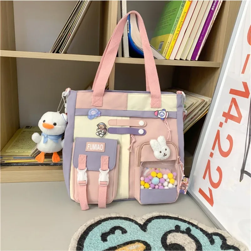Sacs à main pour étudiants, cartable japonais coloré de grande capacité pour filles, sacs à livres respirants et imperméables pour adolescentes