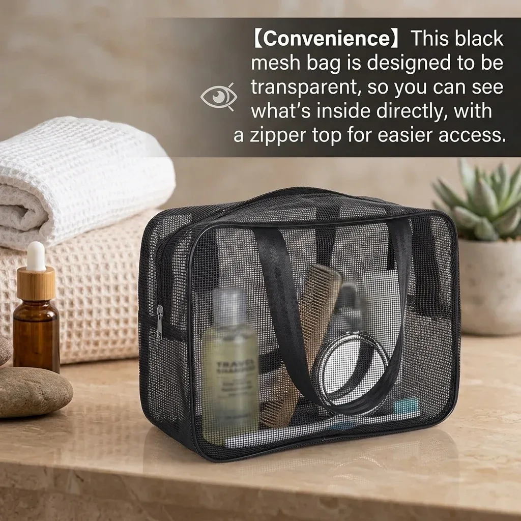 organiseurs de douche en maille pour voyage, trousse de toilette pour un accès rapide aux produits de salle de bain, organisateur cosmétique polyvalent pour la salle de sport, le camping
