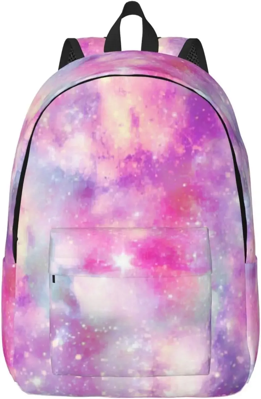sac à dos en toile pour homme et femme, léger, décontracté, irisé, marbré, holographique, bergame, sac pour ordinateur portable, voyage, extérieur