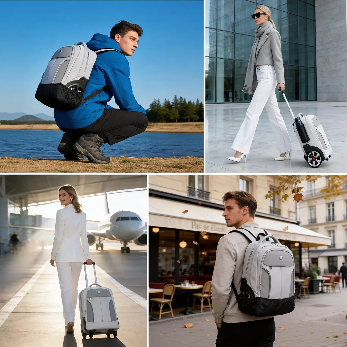sac à dos à roulettes multifonctionnel pour ordinateur portable, valise de voyage, sac de transport pour affaires