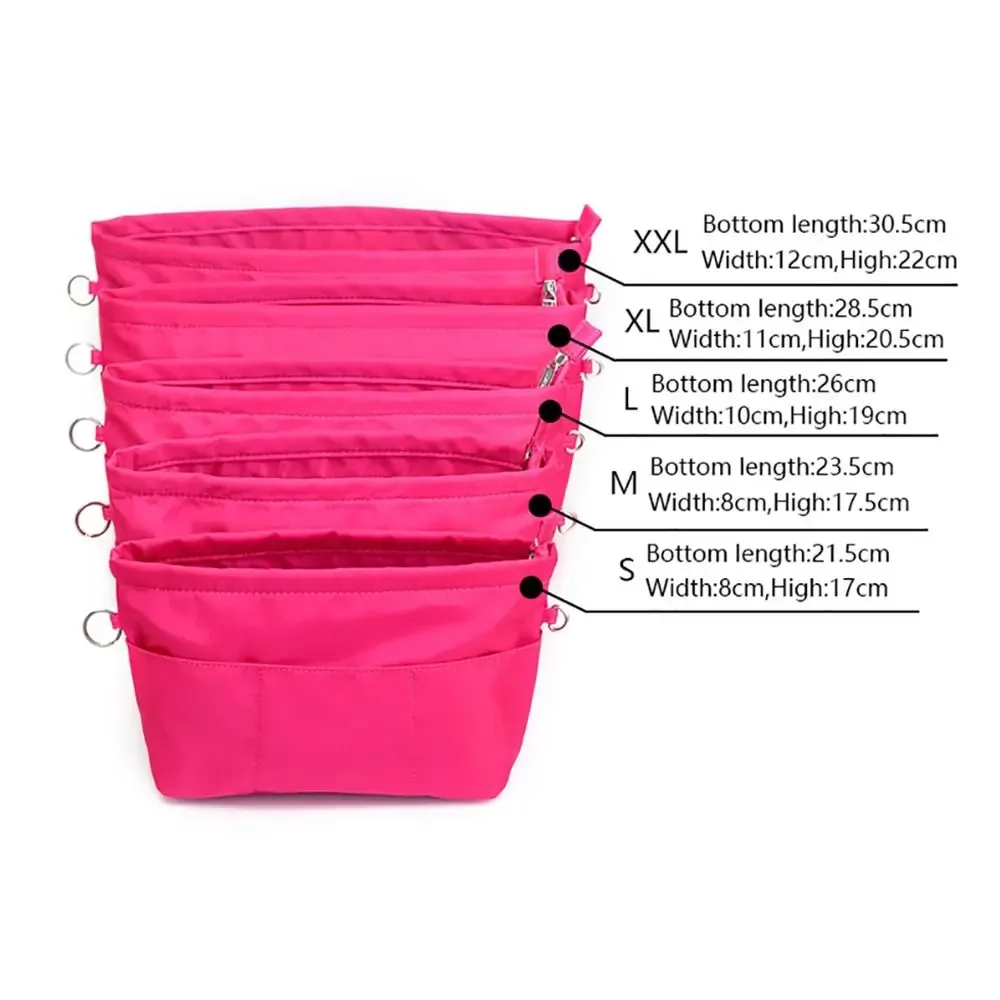 sac de rangement durable en feutre, 1 pièce, avec fermeture éclair, multi-poches, pour sac à main, organisateur de sac cosmétique portable pour femme
