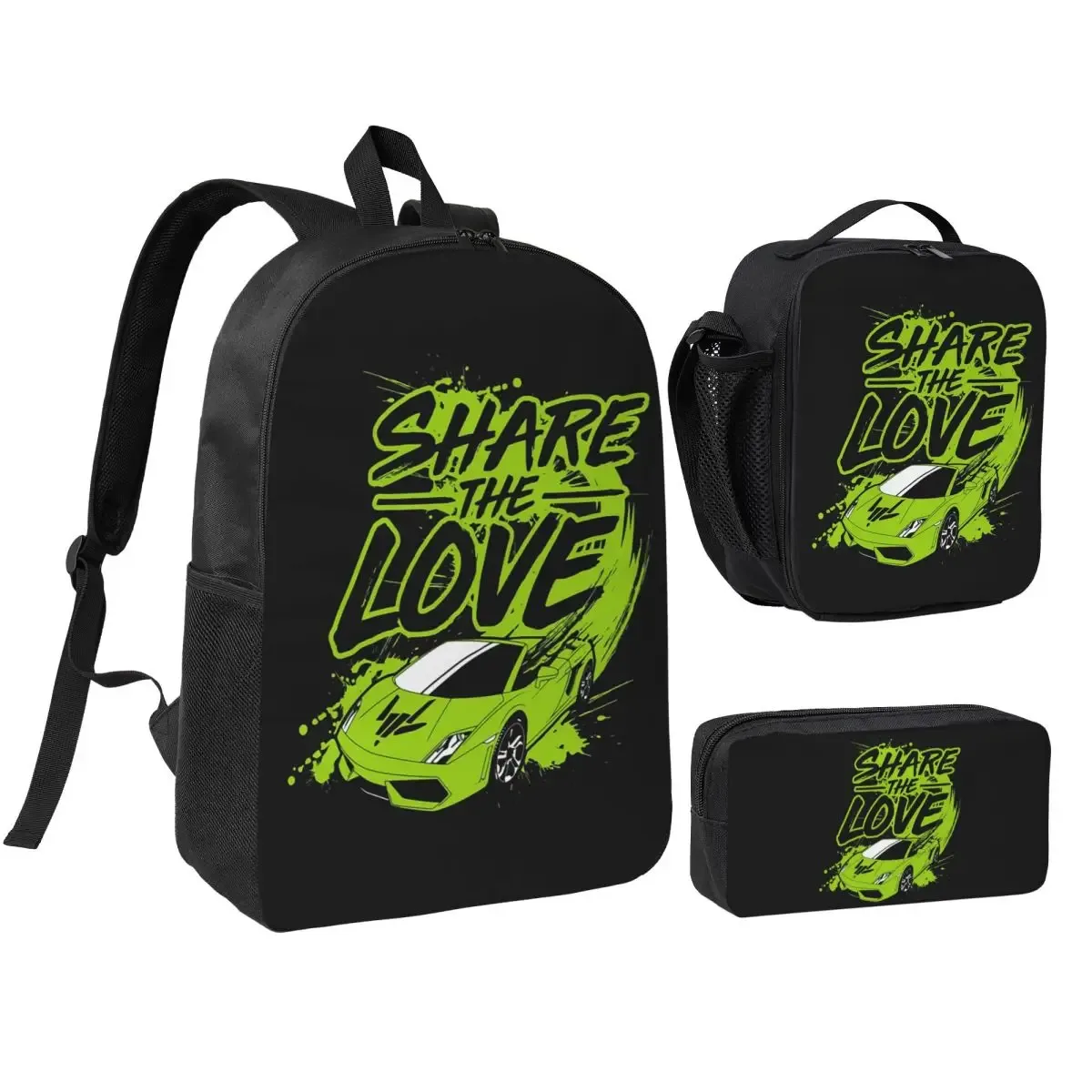 Sac à dos pour jeunes garçons et filles, sac d'école, sac à bandoulière pour ordinateur, 3 pièces, sac à déjeuner isotherme, trousse à crayons