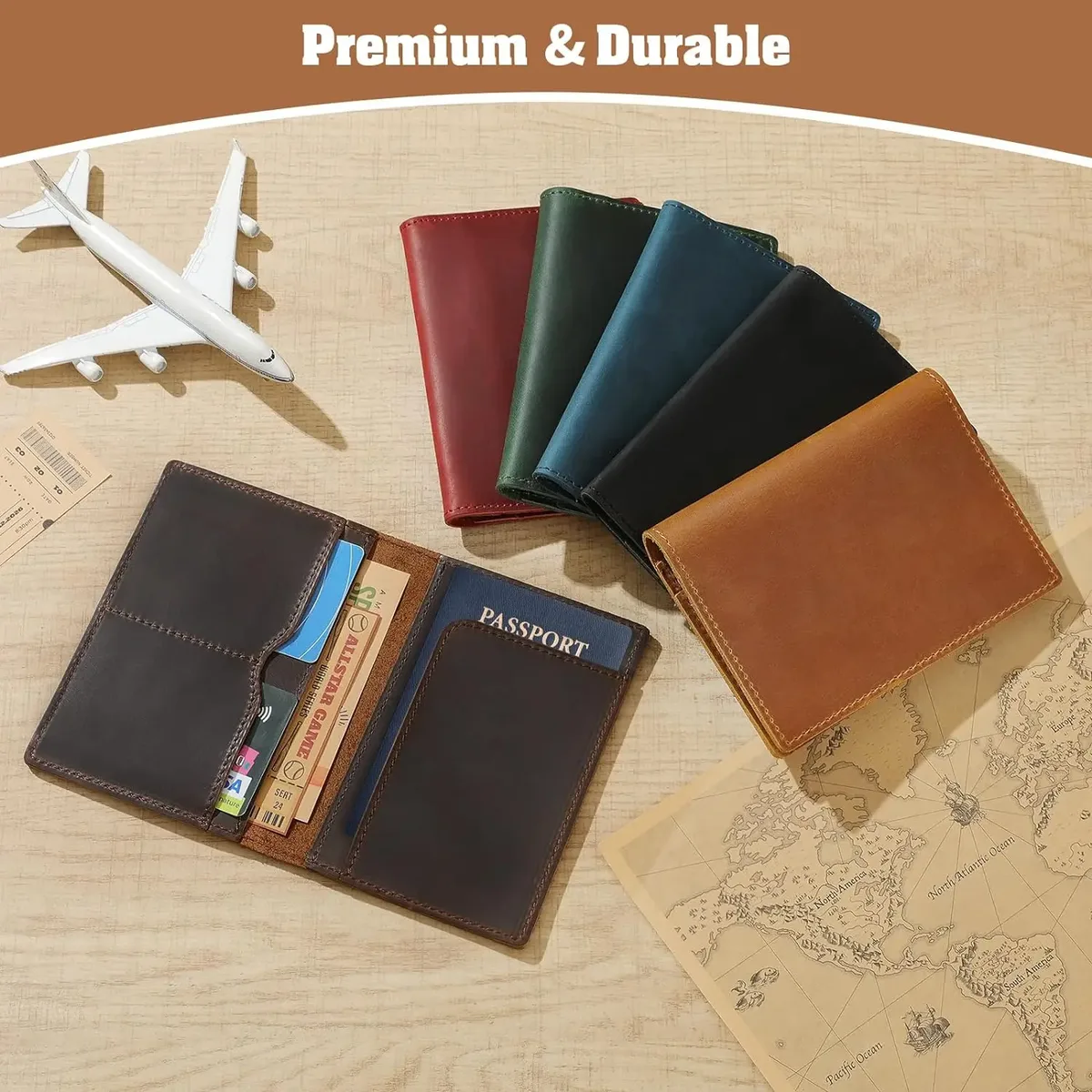 aiguoniu porte-passeport en cuir portefeuille de voyage housse pour hommes et femmes en cuir documents de voyage organisateur protecteur