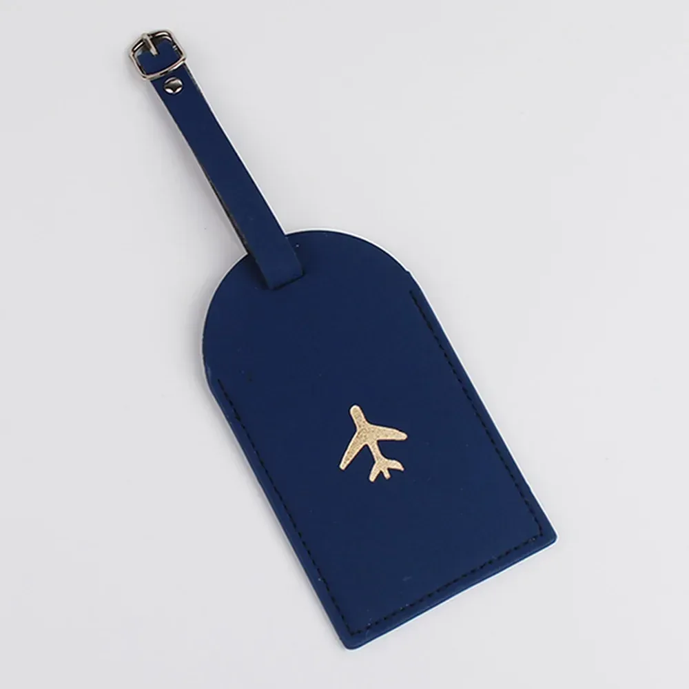 étiquette de bagage étiquette de bagage de valise en cuir pu étiquette de sac d'embarquement de bagages accessoires de voyage portables nom id porte-adresse