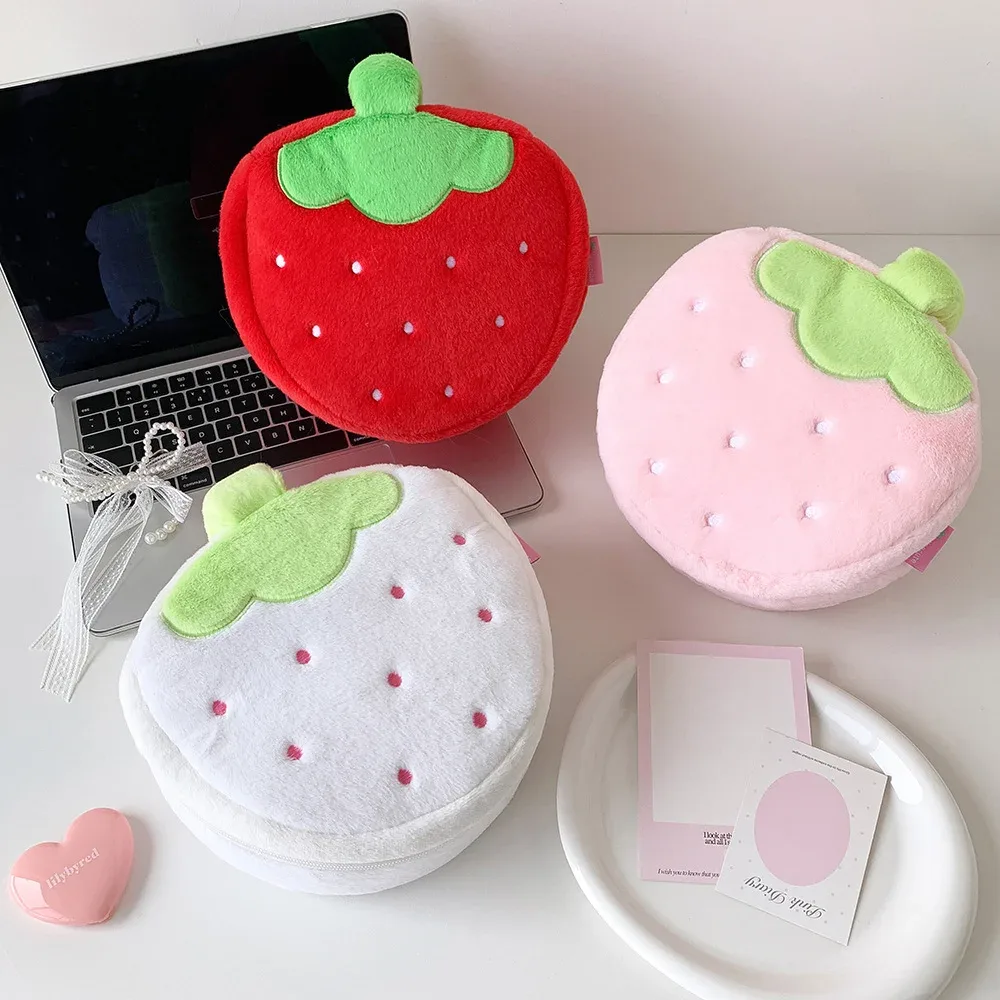 sac de rangement pour cosmétiques et soins de la peau xy, trousse de toilette, sac à main de voyage portable pour filles, trousse de maquillage fraise style ins, grande capacité