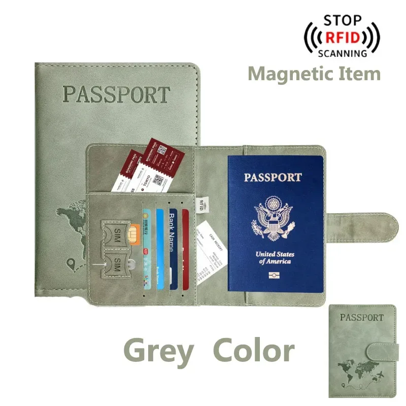porte-passeport pour voyage essentials, étui portefeuille pour accessoires de voyage, porte-livres de passeport pour femmes/hommes