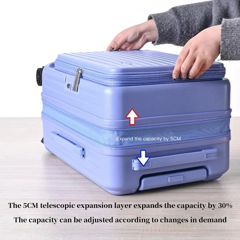 ensemble de bagages à roulettes rigide extensible avec ouverture latérale – valises à main et à carreaux, anti-choc et verrouillage par mot de passe