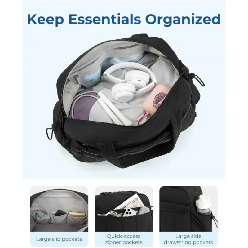 sacs polochons de voyage pour femmes, sac de sport de grande capacité avec poche humide, sac à main de week-end étanche, sacs de toilette, nouvelle collection 2025