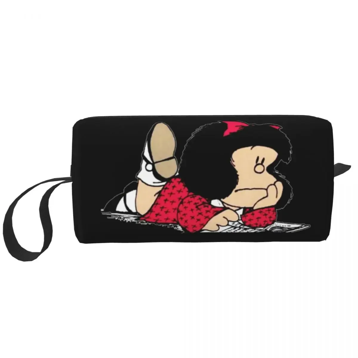 sac de maquillage personnalisé mafalda ballon coeur femmes voyage organisateur cosmétique mode quino manga dessin animé stockage trousses de toilette