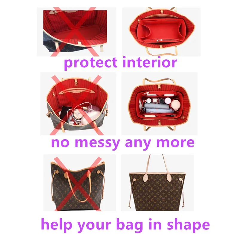 sac intérieur en vente uniquement, insert organisateur de sac pour lv neverfull gm mm pm, séparateur de maquillage, sac de compartiment de protection façonnant