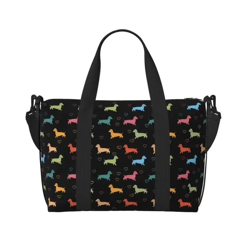 sac de sport personnalisé durable unisexe, sacs de voyage mignons, grands sacs d'entraînement, sac de week-end, sac de nuit, salle de sport, chiens teckel