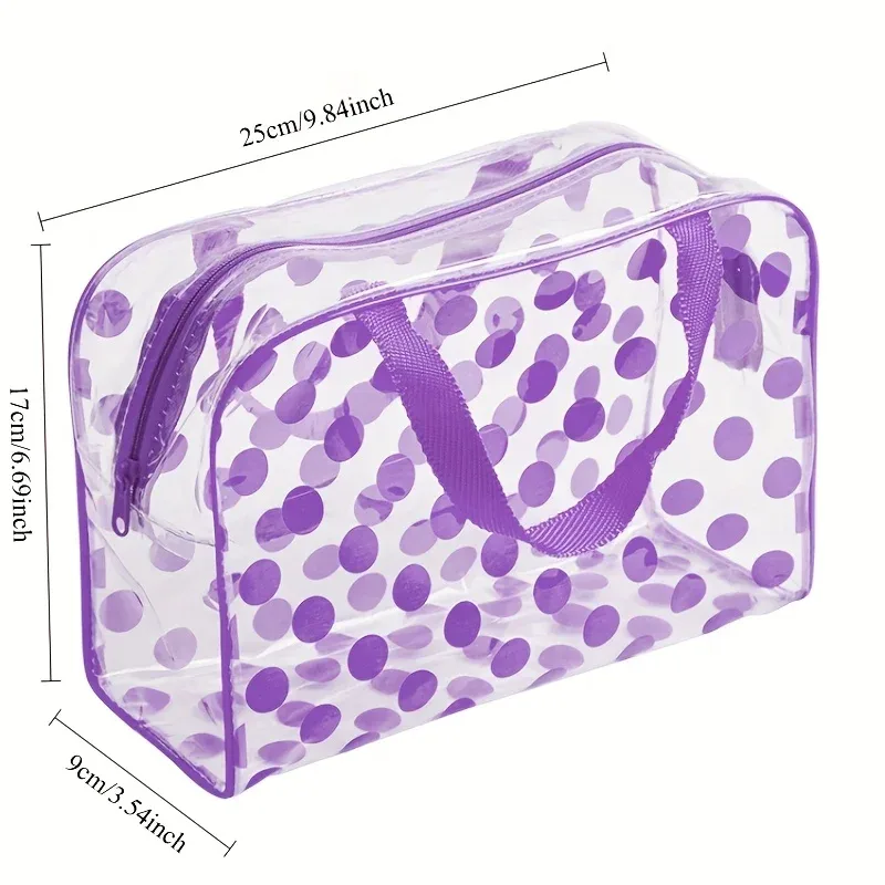 sac de rangement de voyage transparent, 1 pièce - trousse de maquillage transparente portable, trousse de maquillage de voyage, sac à fermeture éclair en pvc, indispensable pour les vacances