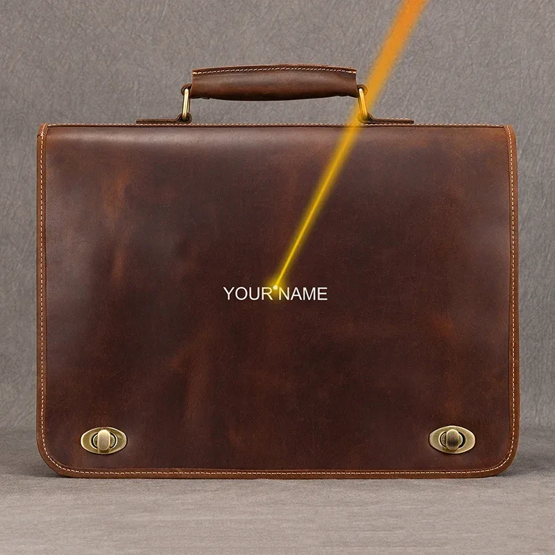luufan-sac à main en cuir véritable pour ordinateur portable pour homme, sac d'ordinateur pour homme, sacs initiés pour documents a4, fourre-tout décontracté 03, travail