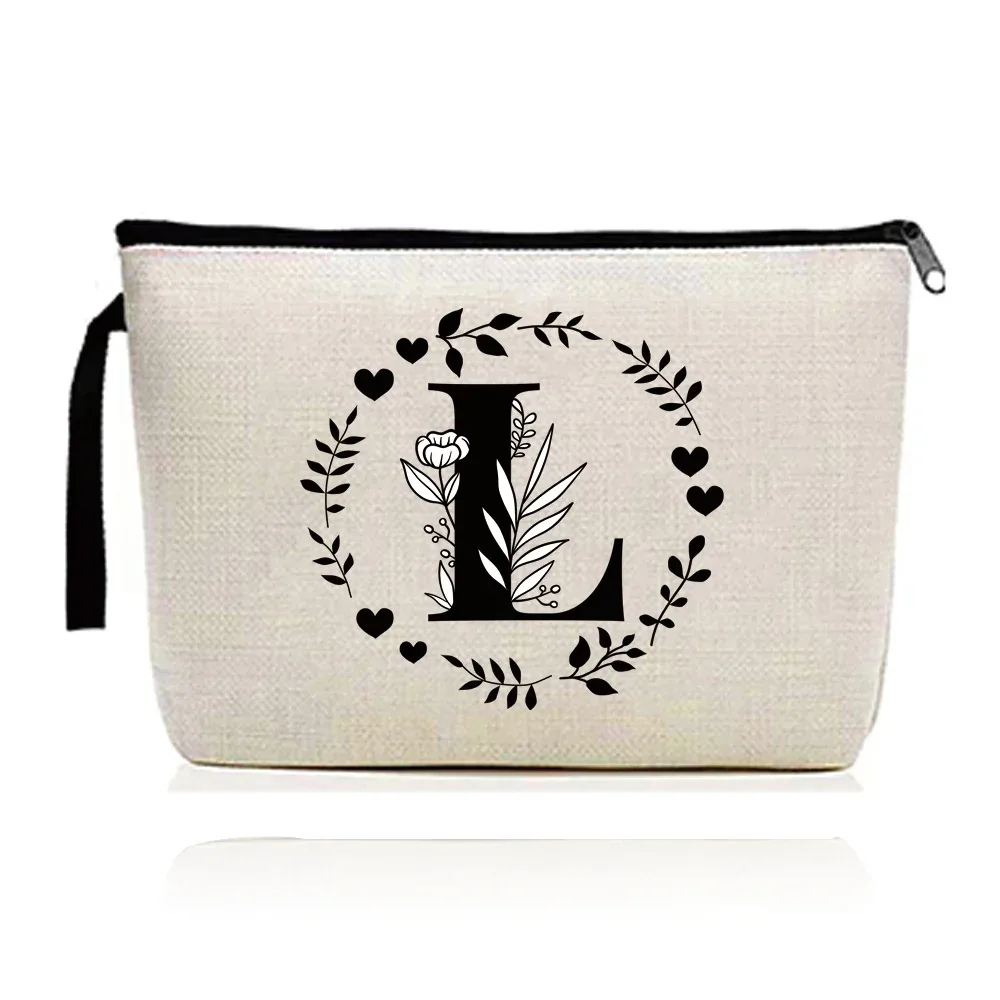 trousse de maquillage pour femmes, trousse à cosmétiques, série d'impression de lettres guirxiété, trousse de voyage, trousse de toilette en poudre, pochette pour dames
