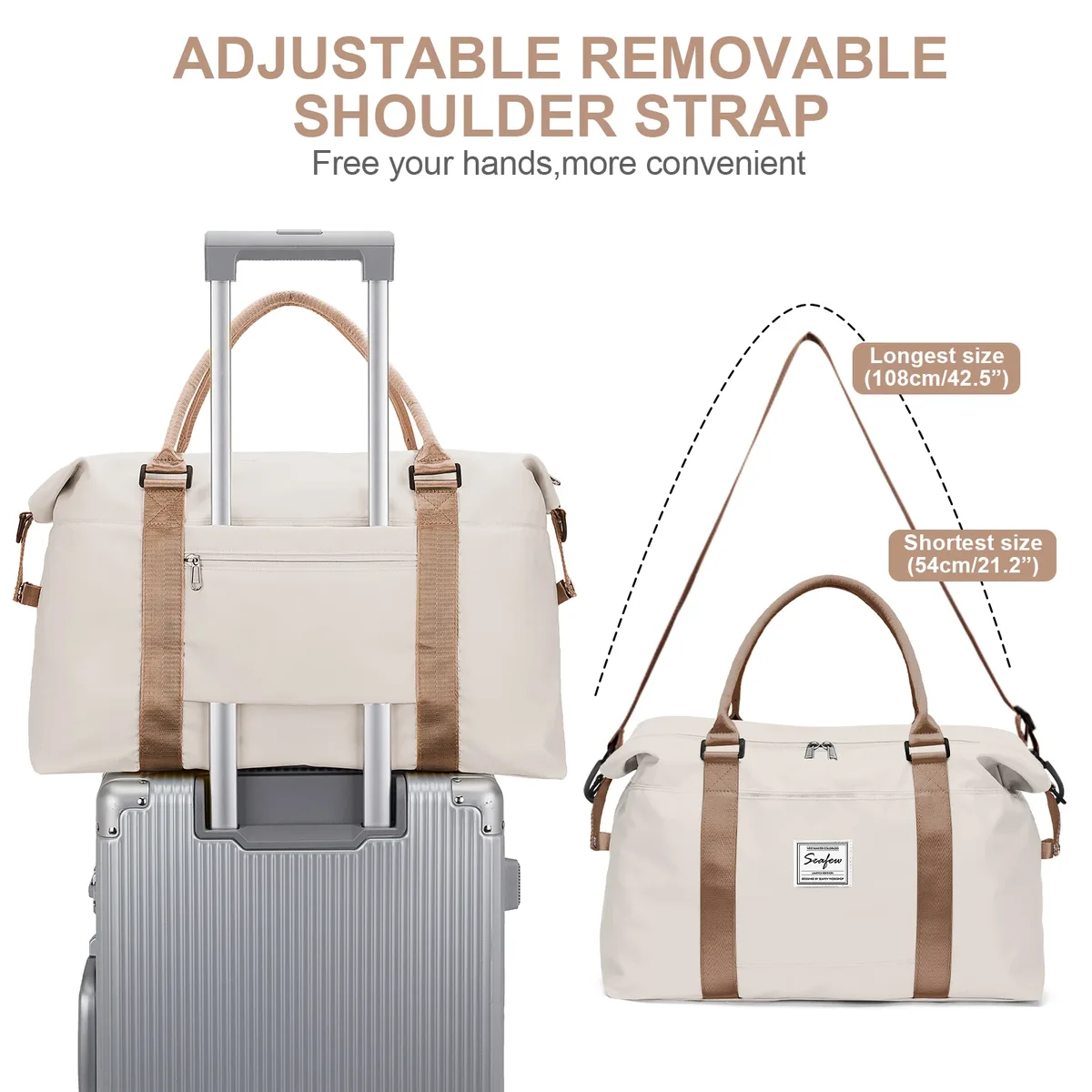 sac de voyage pour femme, bagage à main de grande capacité, sac de voyage easyjet airlines 45x36x20, sac de voyage pour week-end ou court séjour. ﻿