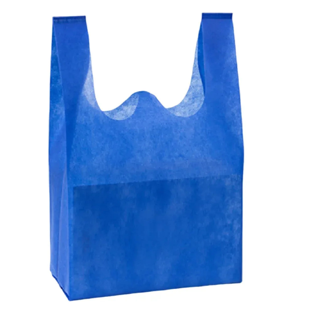 sac de courses non tissé de couleur unie, 50 pièces, sac à main portable de grande capacité écologique, sac de rangement pratique et durable pour jouets