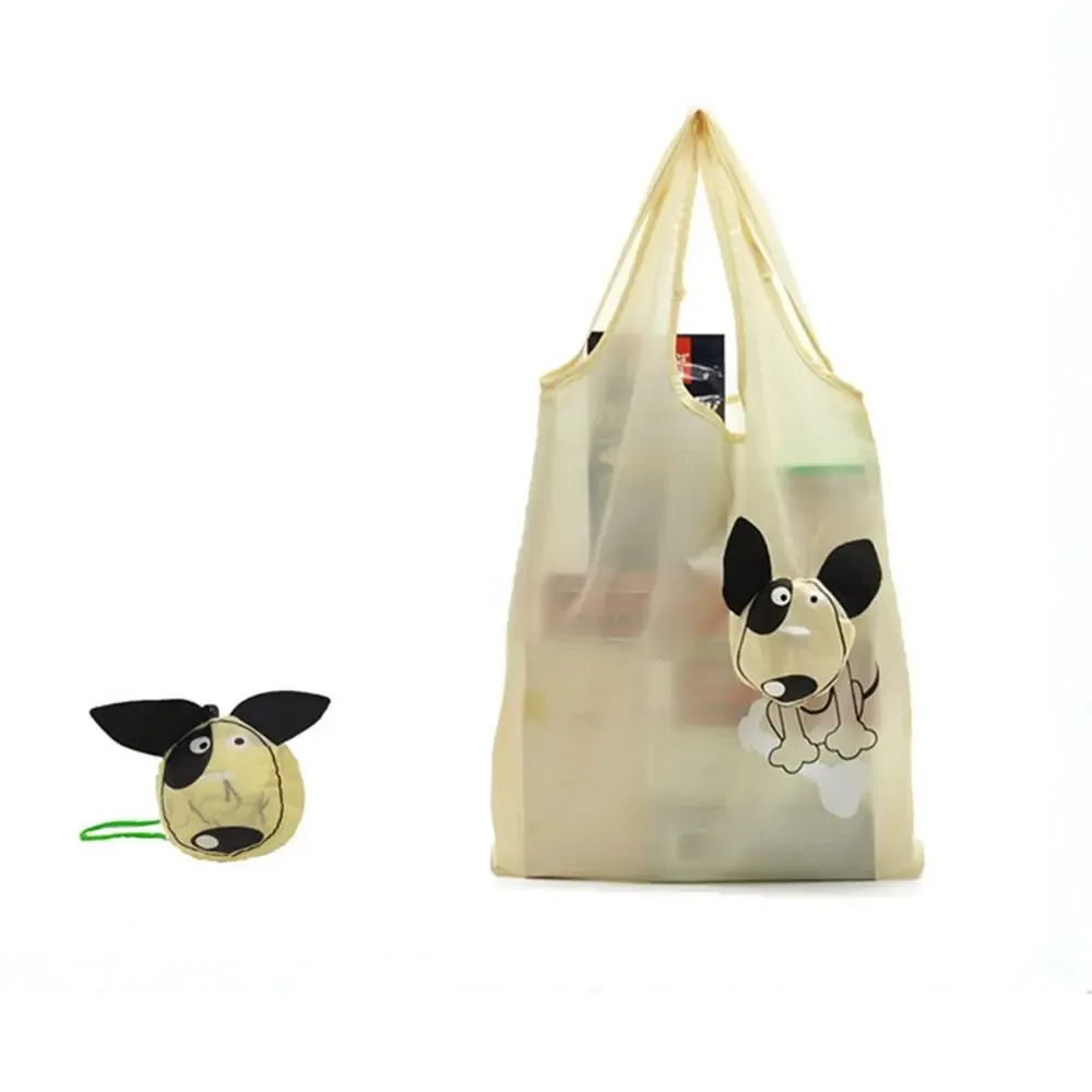 sac fourre-tout imperméable pour chien en nylon avec boucle de suspension, sac de courses pliable, sacs de courses à motif de dessin animé, sac à bandoulière de voyage, sacs de rangement