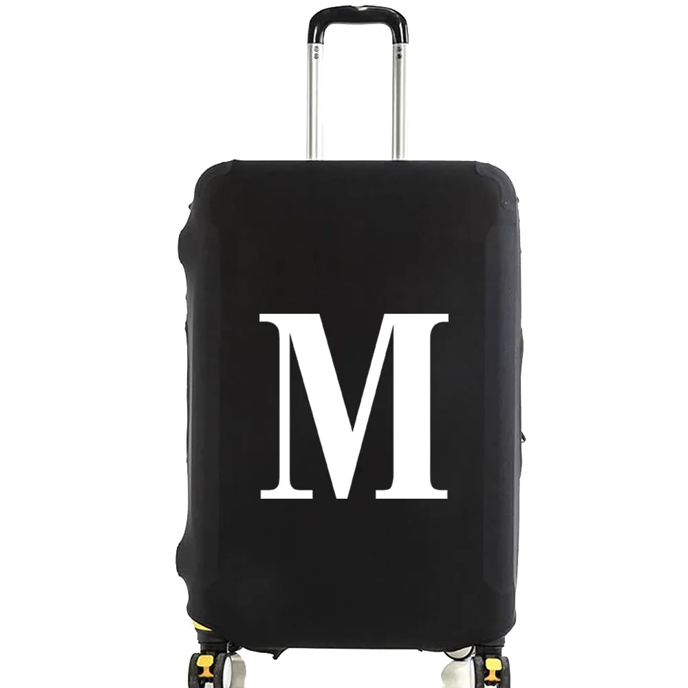 juste de bagage unisexe avec motif de lettre blanche, sacs à poussière élastiques, valise à roulettes, étui à la mode, accessoires de voyage, 18 "-32"