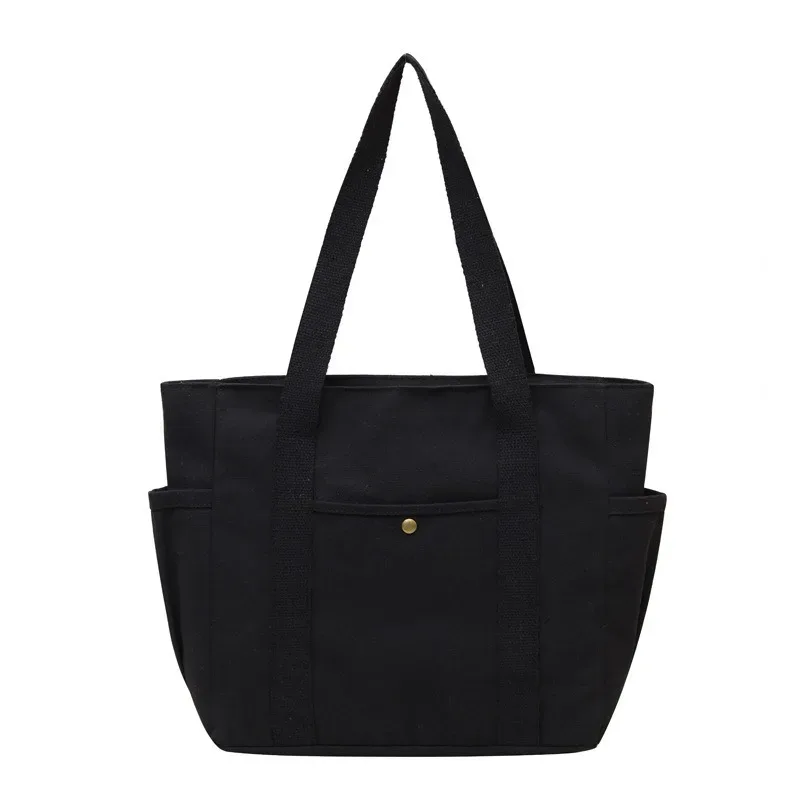 sac fourre-tout en toile personnalisé avec logo, grande capacité, pliable et réutilisable, pour le shopping, les trajets quotidiens, polyvalent, sac à bandoulière pour étudiants