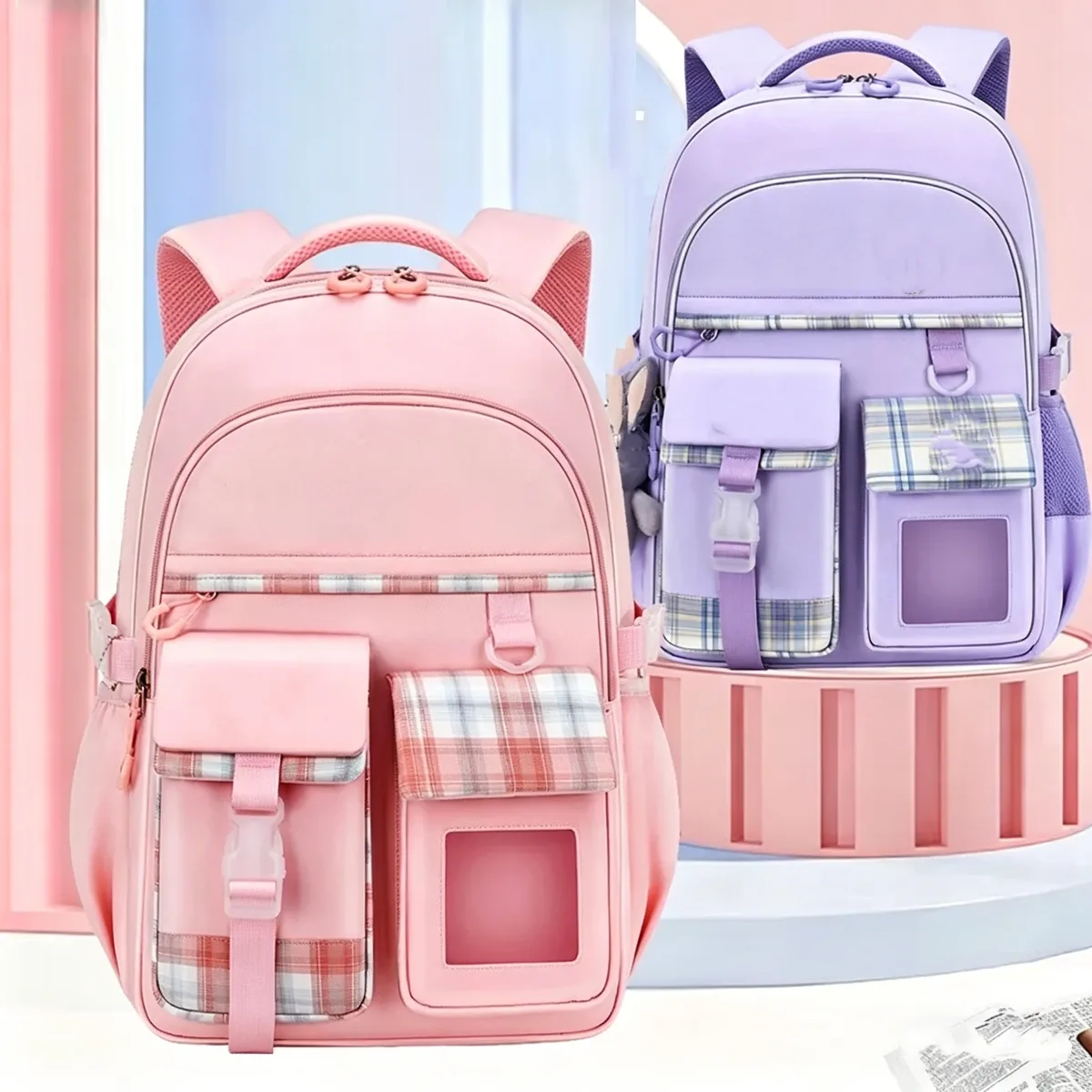 nouveau sac à dos léger et étanche pour filles et enfants de l'école primaire, sac à dos de protection de la colonne vertébrale de grande capacité pour filles