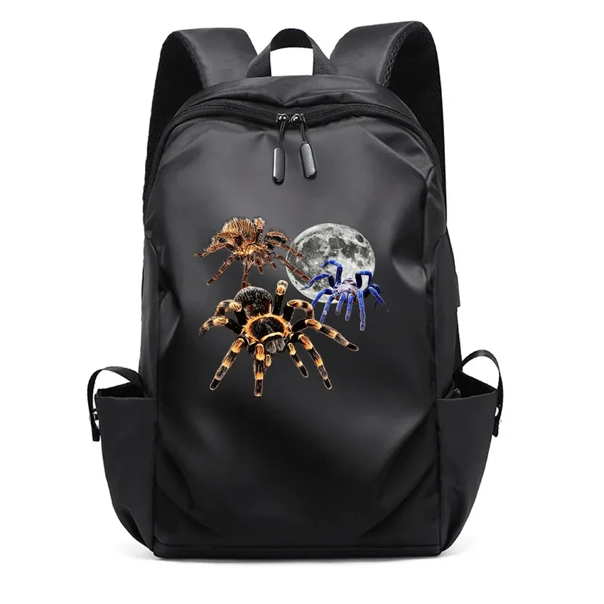 sacs à dos pour ordinateur portable imprimés motif araignée pour hommes, sacs d'école noirs pour adolescents, filles et garçons, sac à dos universitaire avec chargement usb