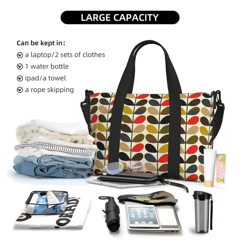 sacs de sport de voyage imperméables à tiges multiples, sac de week-end de nuit, sacs fourre-tout à main initiés pour le sport, le yoga, orla kiely folio