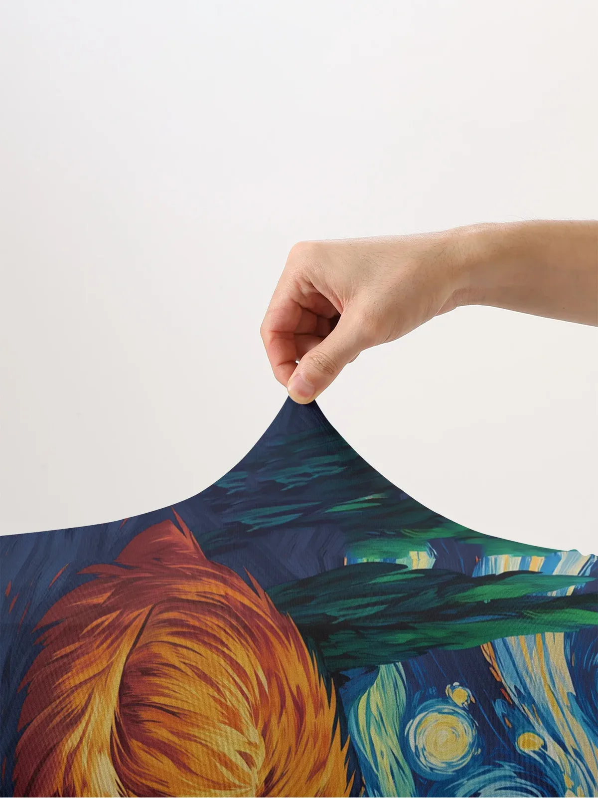 housse de protection pour bagages orange cat van gogh art, adaptée aux valises de 18 à 32 pouces, gants pour poignée de bagage, accessoires de voyage