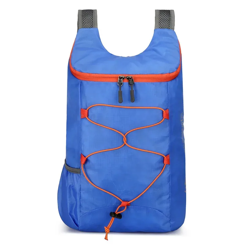 sac de sport en nylon imperméable léger haute densité, sac à dos pliant extérieur multifonctionnel adapté au camping et à la randonnée