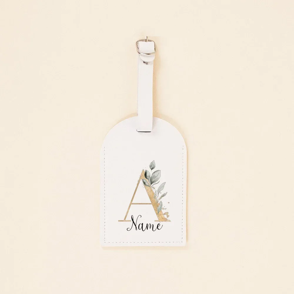 étiquette de bagage en cuir pu personnalisée initiale avec nom étiquette d'identification de valise étiquettes de sac à bagages accessoire de voyage cadeaux de mariage