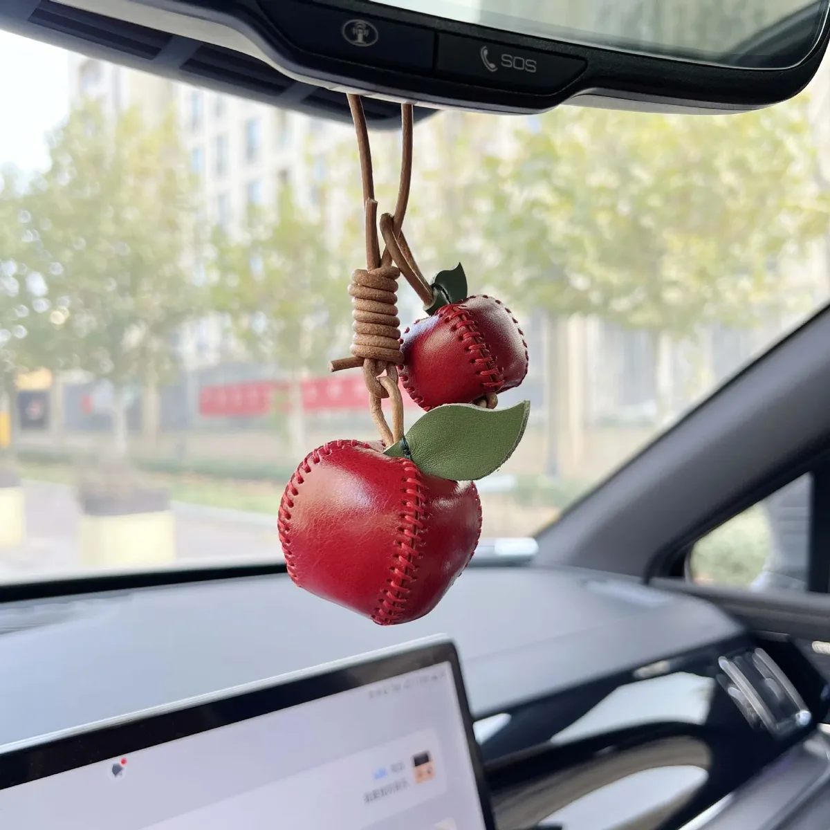 pendentifs faits à la main en cuir véritable, adaptés aux sacs à dos, jolis breloques de sac en cuir, accessoires porte-clés fruits