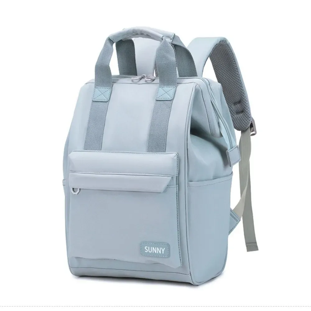 sac à dos à bandoulière de couleur unie, grande capacité, résistant à l'usure, pour ordinateur portable de voyage, tissu oxford, multi-poches, sac d'école pour étudiants