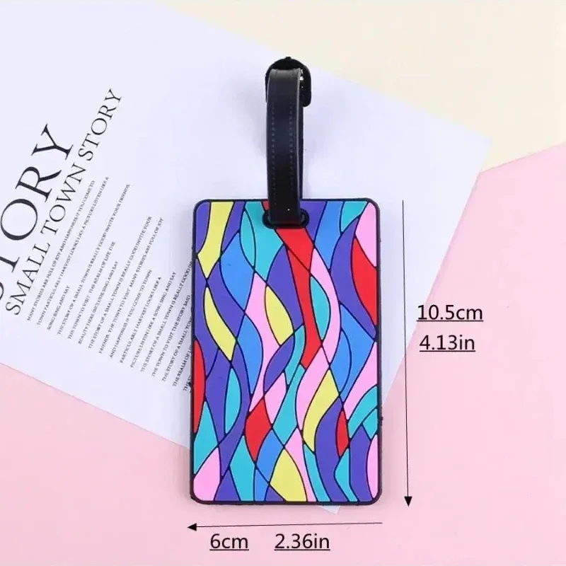 étiquette de bagage en pvc, 1 pièce, étiquette de voyage portable en silicone, porte-adresse d'identification, accessoire de valise avec protection d'information sécurisée