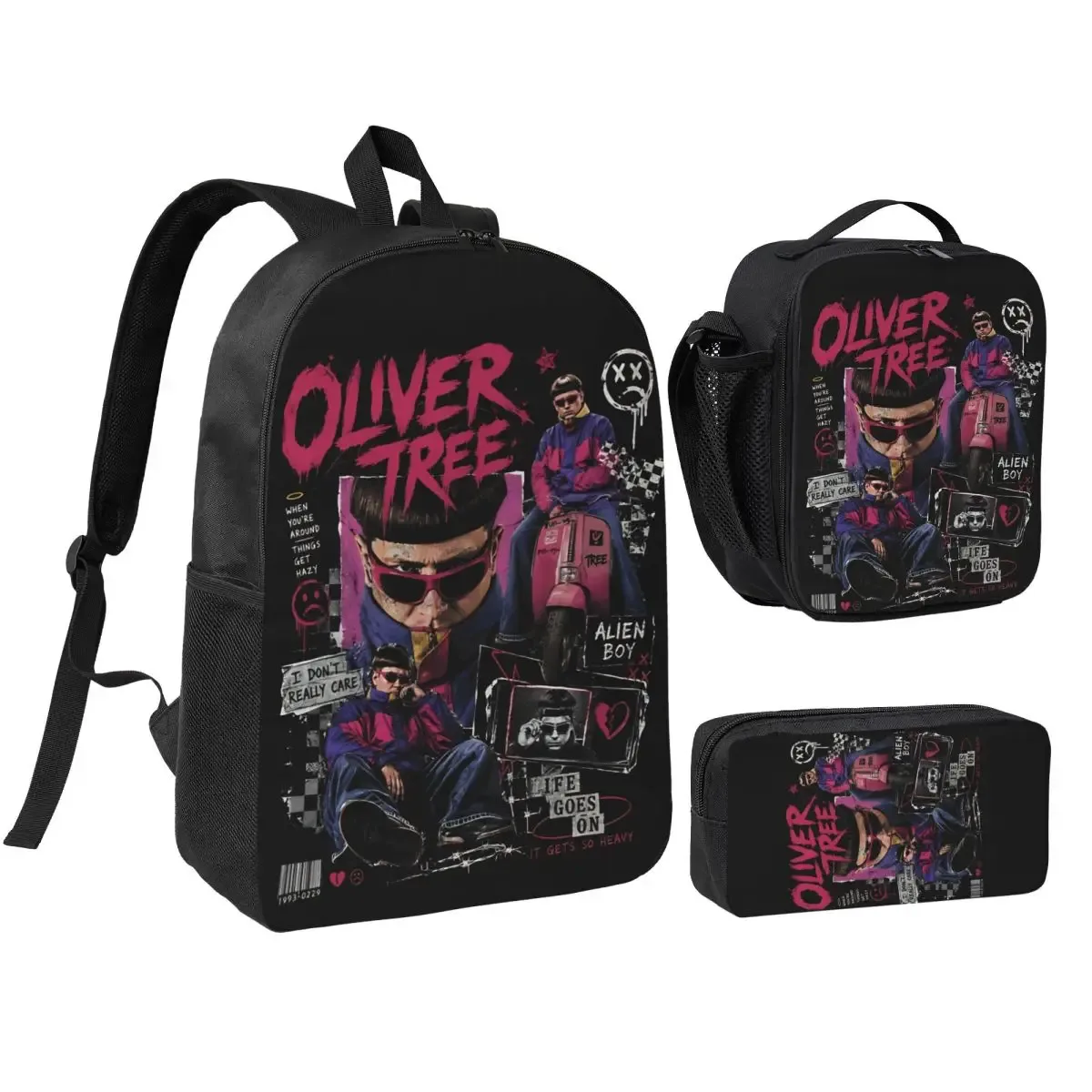sac à dos commémoratif rip oliver tree pour adolescents, sac à dos pour ordinateur portable, sac à déjeuner, trousse à crayons, 3 pièces/ensemble