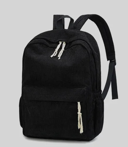 cartable personnalisé 2025 nouvelle mode velours côtelé fermeture éclair lisse nom unique personnalisé grande capacité sac à dos de voyage sac à dos de randonnée