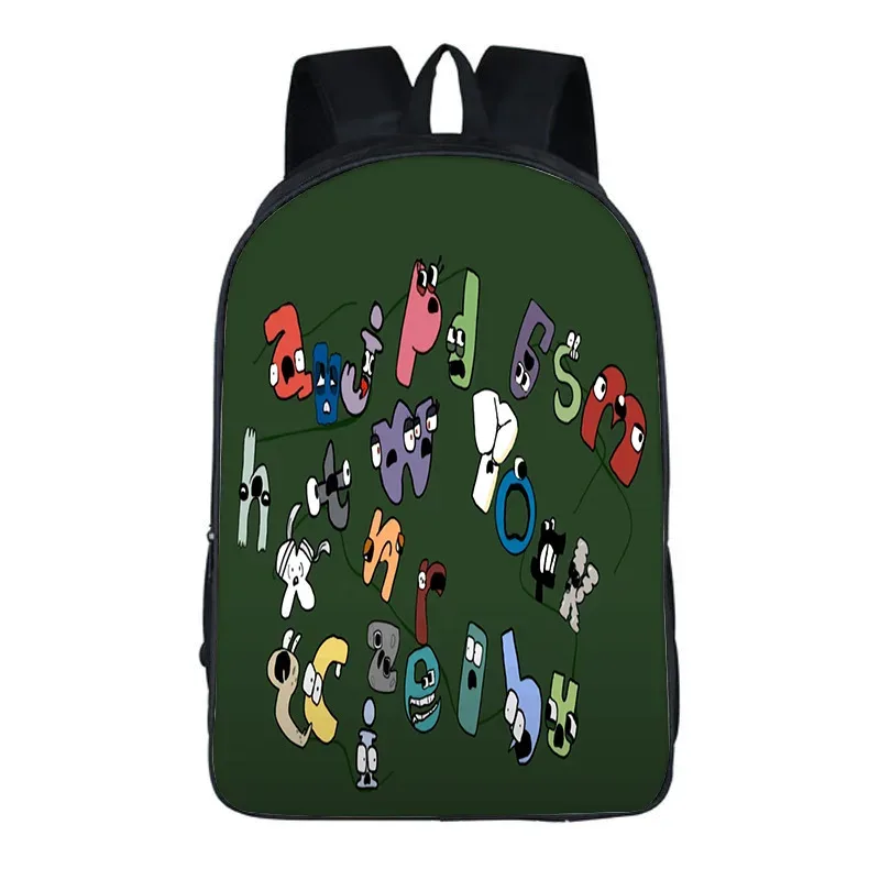 sac à dos alphabet lore avec périphériques de jeu, imprimé légende de lettres, sac à dos pour école primaire et secondaire