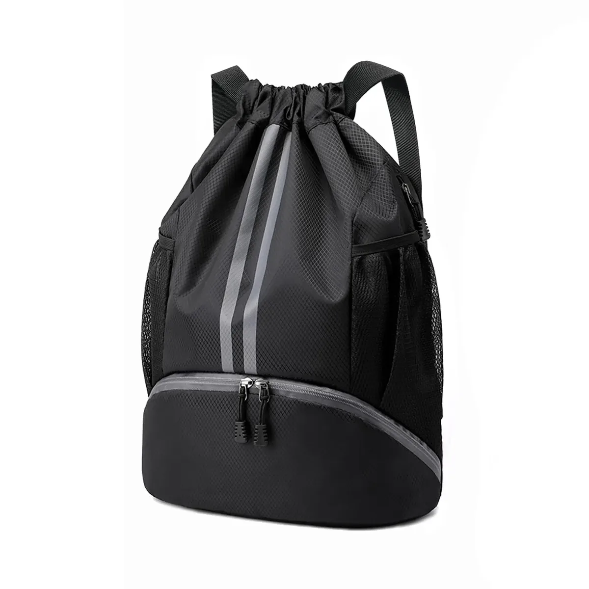 sac de sport à cordon avec compartiment à chaussures, grand sac de gym pour le basketball et la natation, avec séparation sec/humide
