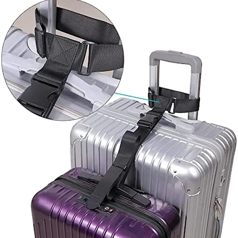 sangle de bagage de voyage, ceinture de valise élastique télescopique, sangle de fixation pour valise, sangle à boucle de voyage, ceintures de bagage