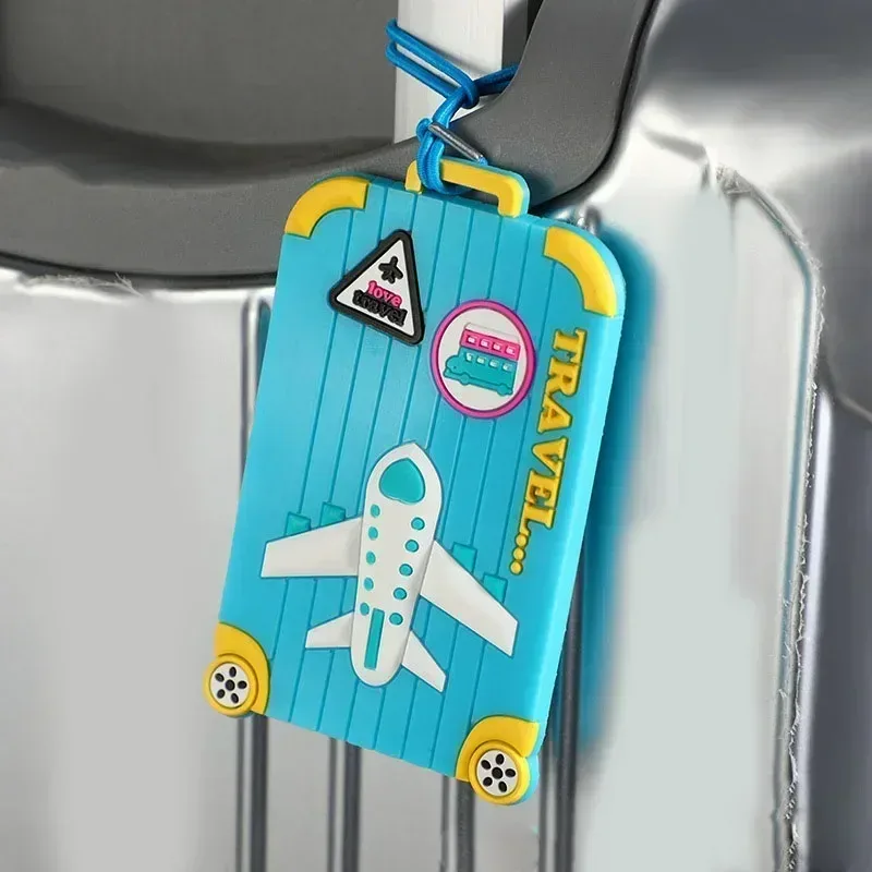 étiquette de bagage portable en pvc, porte-étiquette d'adresse de valise, sangle de bagage, étiquettes de nom de bagage, accessoires de voyage