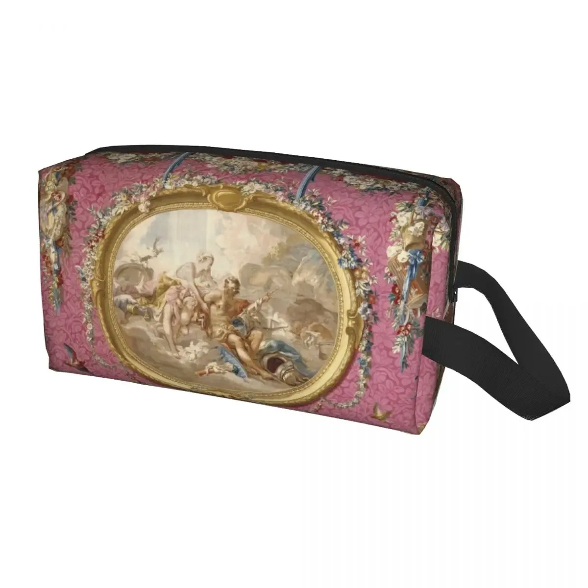 sac à cosmétiques de voyage personnalisé pour femmes, rose vintage, ange victorien, trousse de toilette de maquillage, trousse de rangement de beauté
