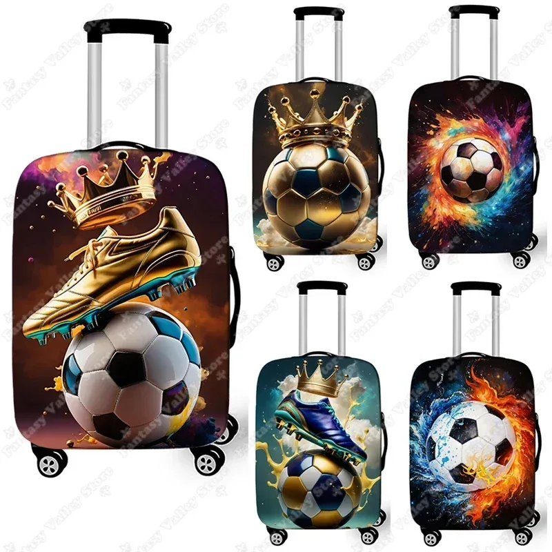 cool ballon de football avec couronne housse de bagage pour voyage élastique boîtier de chariot couvre anti-po