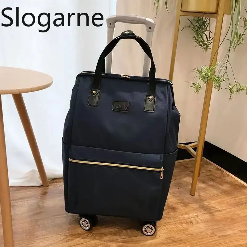 sac de voyage de grande capacité pour femmes et hommes, avec 4 roues, sac à dos à roulettes oxford, sacs à bagages roulants, sac de chariot à la mode