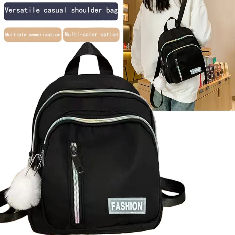 sac à dos double épaule pour hommes et femmes – sac à dos tendance, polyvalent, couleur unie, décontracté pour une utilisation en voyage