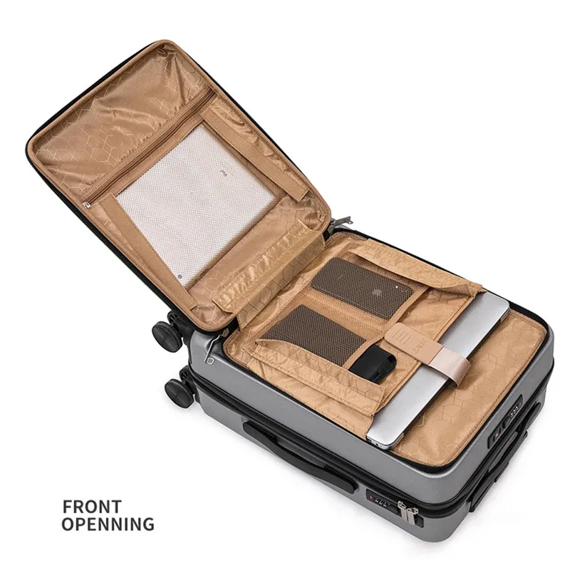 valise à roulettes avec sac pour ordinateur portable pour homme, voyage d'affaires, roue universelle, chariot, boîte pc, bagage à roulettes, nouveau, 20 po, 24 po