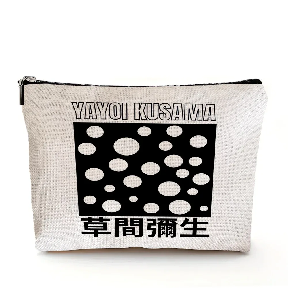 yayoi kusama pochette de maquillage japonais pop art à pois art design floral étui à cosmétiques mode dame beauté sac de rangement à la mode