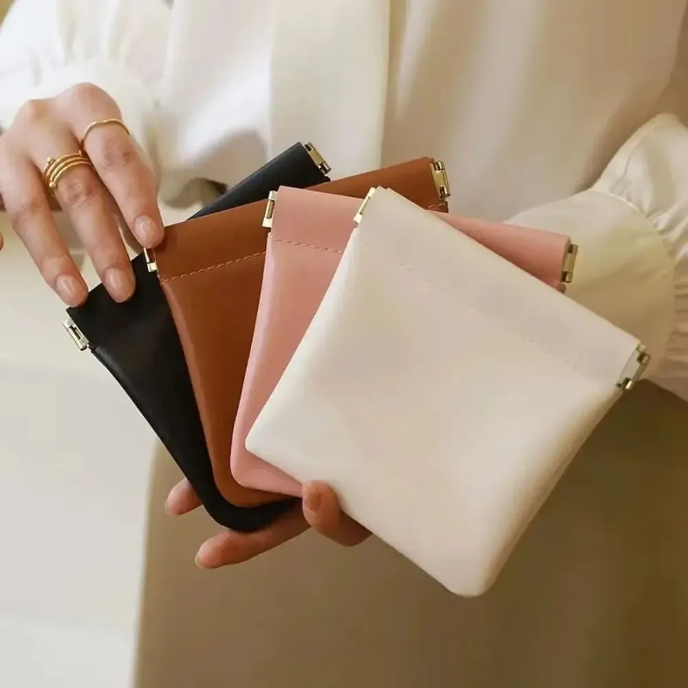 sac de maquillage simple pour rouge à lèvres, mini sac à main portable pour bijoux, sac de rangement de voyage en pu pour femmes et filles