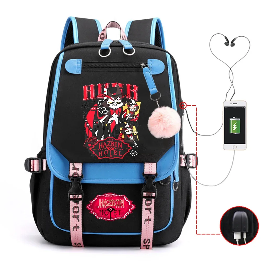 anime hazbin hôtel husk impression sac à dos femmes filles mode voyage réglable épaule grande capacité sacs à dos