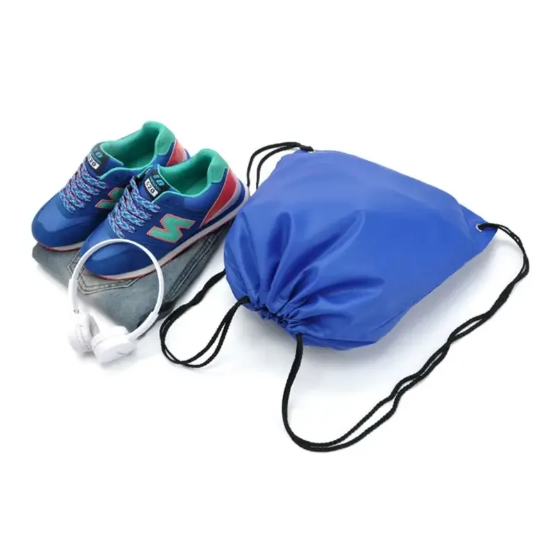 sac de sport oxford portable 210d, sacs à cordon en nylon, sac à dos d'équitation avec ceinture, sac à chaussures à cordon de serrage pour vêtements, vente en gros