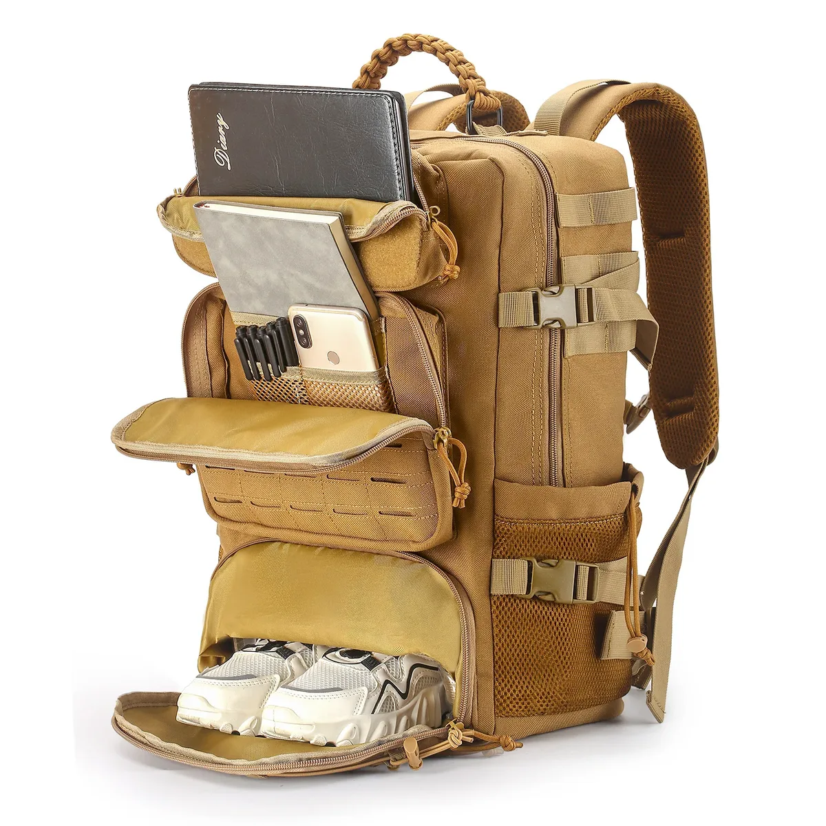 sac polochon pour homme avec système modulaire de grande capacité, design multi-compartiments avec espace de rangement pour chaussures