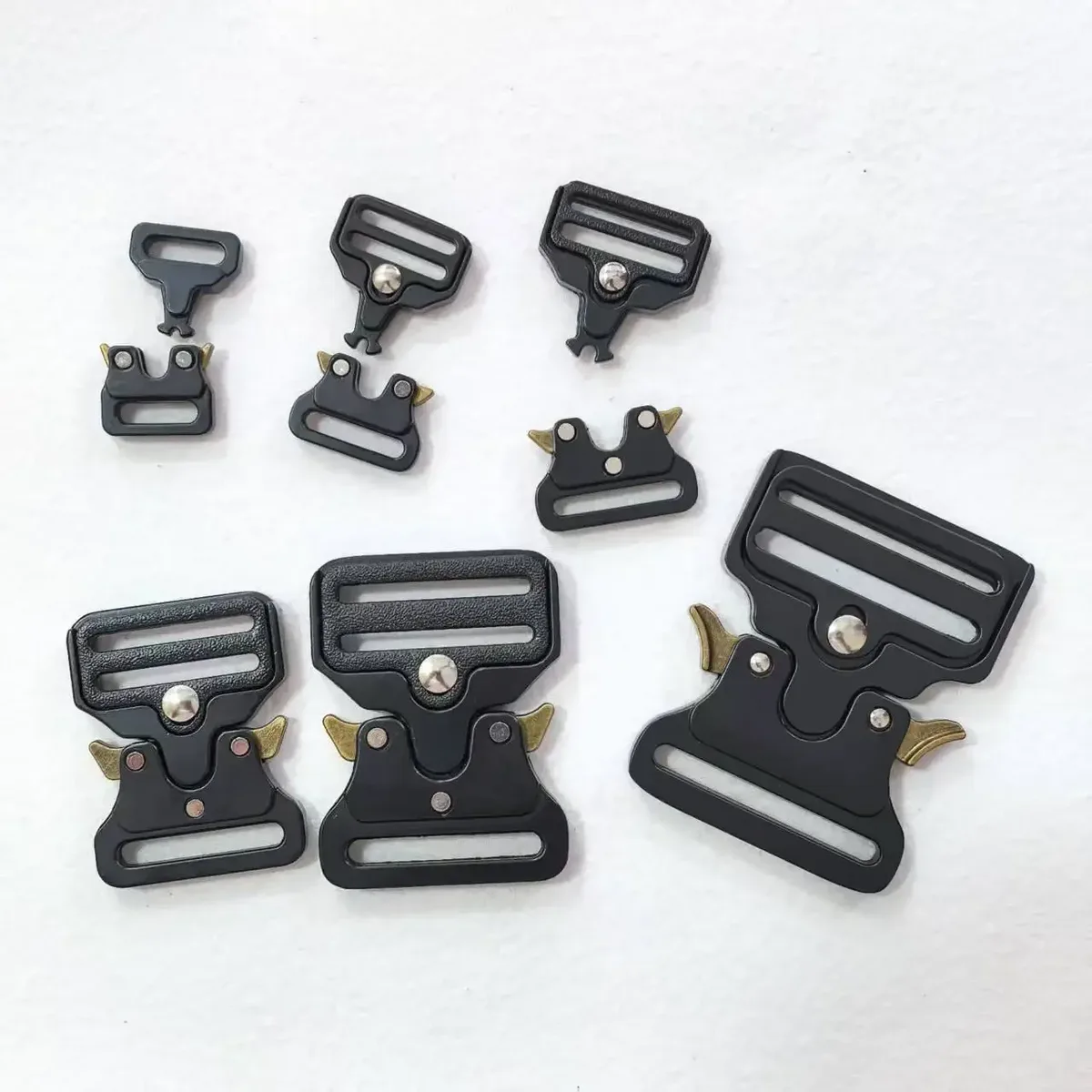boucles à pression métalliques 15-50 mm en alliage de zinc, boucles de ceinture tactiques d'extérieur, attaches pour sacs à dos et équipements de plein air