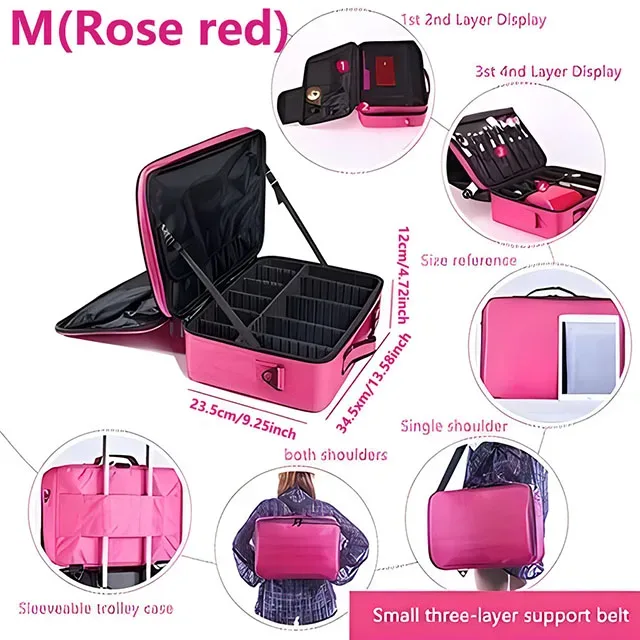 trousse à cosmétiques de grande capacité, boîte à outils de maquillage de manucure étanche, trousse de maquillage pour voyage, nouvelle trousse de maquillage professionnelle pour outils de tatouage